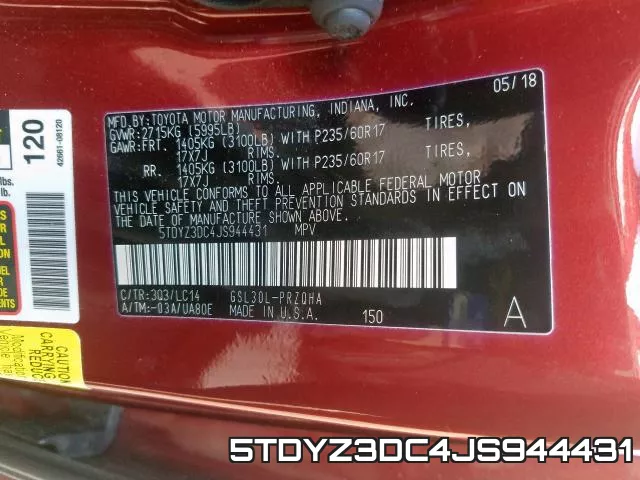 5TDYZ3DC4JS944431 фото 2