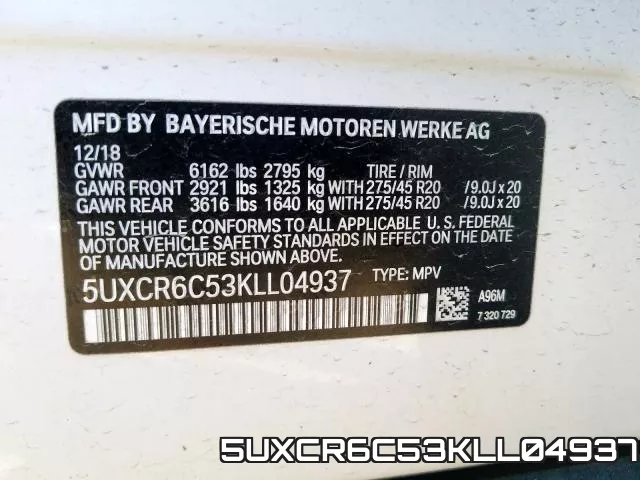 5UXCR6C53KLL04937 фото 2