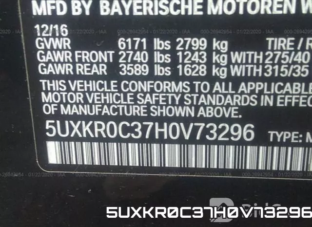 5UXKR0C37H0V73296 фото 10