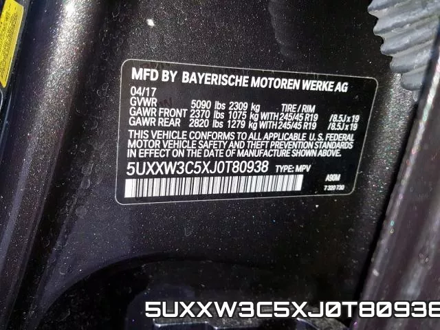5UXXW3C5XJ0T80938 фото 2