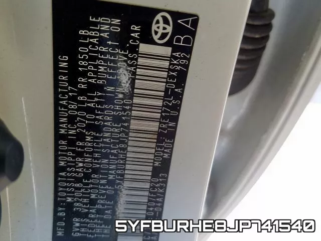 5YFBURHE8JP741540 фото 2