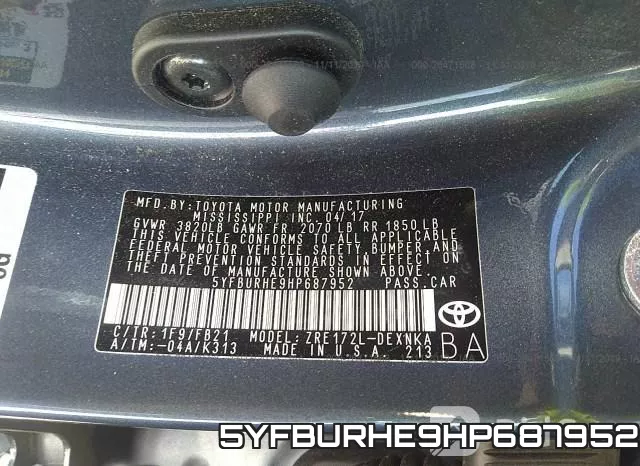 5YFBURHE9HP687952 фото 10