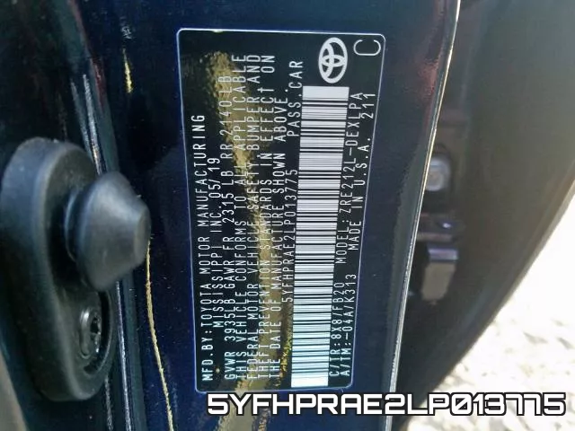 5YFHPRAE2LP013775 фото 2