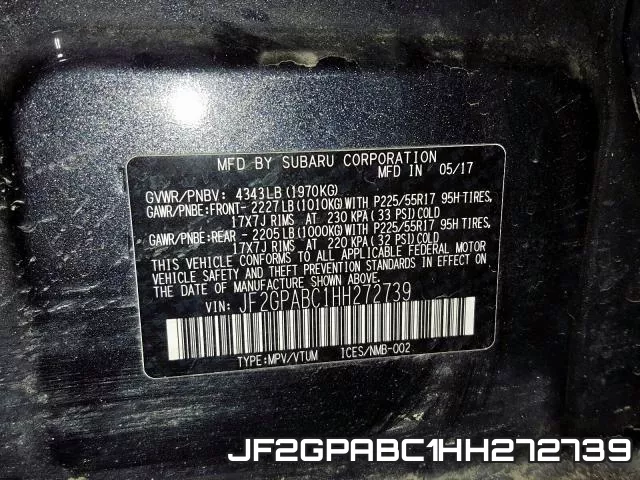 JF2GPABC1HH272739 фото 2
