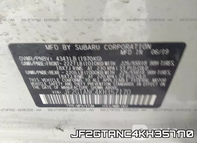 JF2GTANC4KH357170 фото 10