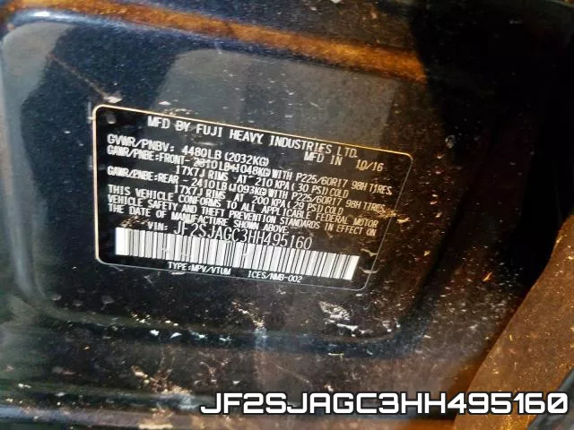 JF2SJAGC3HH495160 фото 2