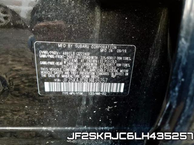 JF2SKAJC6LH435257 фото 2