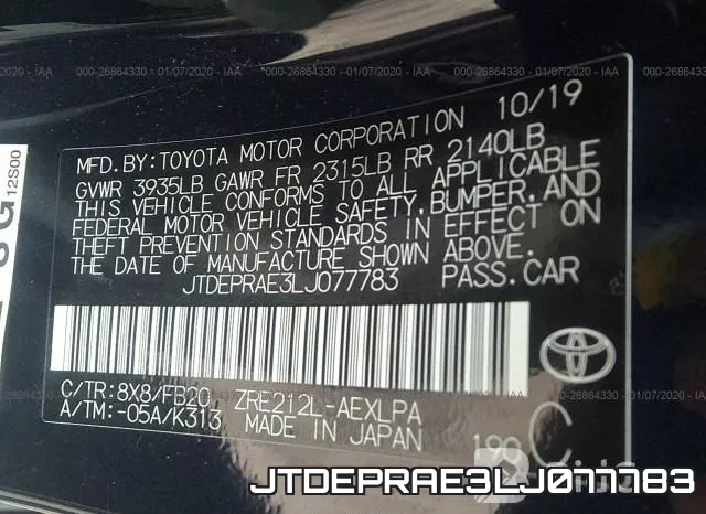 JTDEPRAE3LJ077783 фото 10