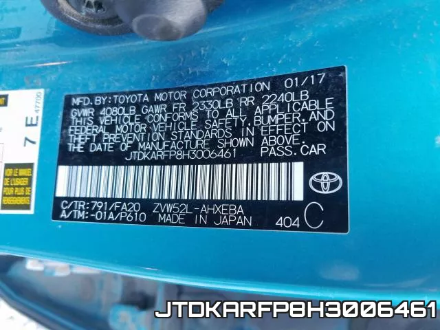 JTDKARFP8H3006461 фото 2