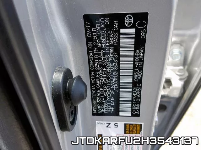 JTDKARFU2H3543137 фото 2