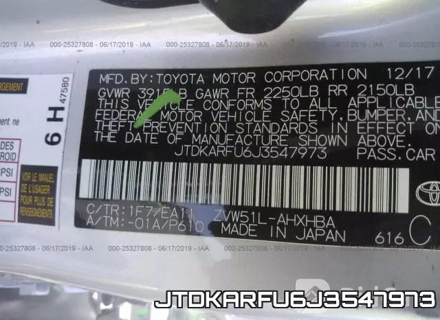 JTDKARFU6J3547973 фото 10