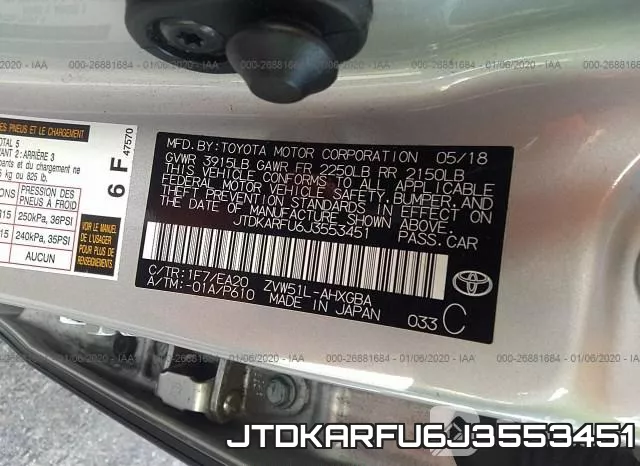 JTDKARFU6J3553451 фото 10
