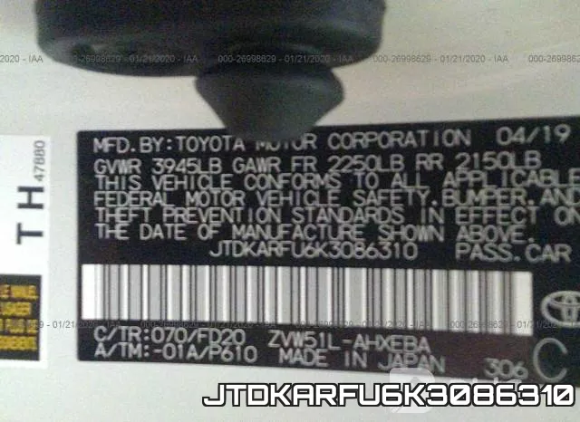 JTDKARFU6K3086310 фото 10