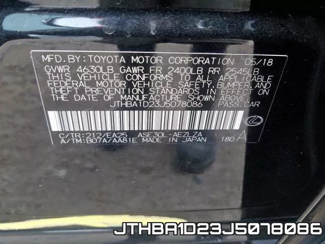 JTHBA1D23J5078086 фото 2