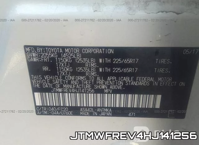 JTMWFREV4HJ141256 фото 10