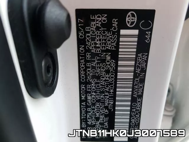 JTNB11HK0J3007589 фото 2