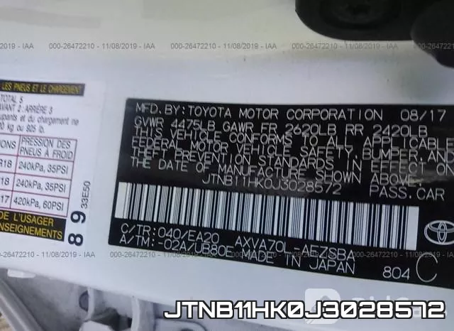 JTNB11HK0J3028572 фото 10
