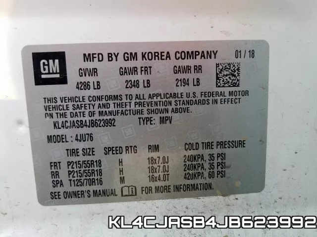 KL4CJASB4JB623992 фото 2