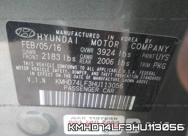 KMHD74LF3HU113056 фото 10