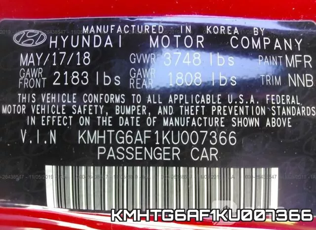 KMHTG6AF1KU007366 фото 10