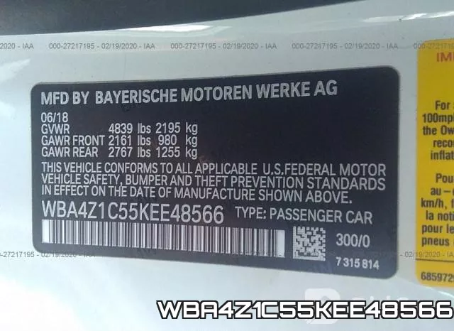 WBA4Z1C55KEE48566 фото 10