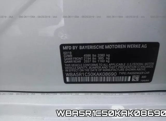 WBA5R1C50KAK08690 фото 10