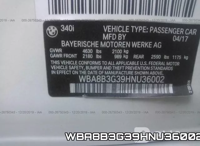 WBA8B3G39HNU36002 фото 10