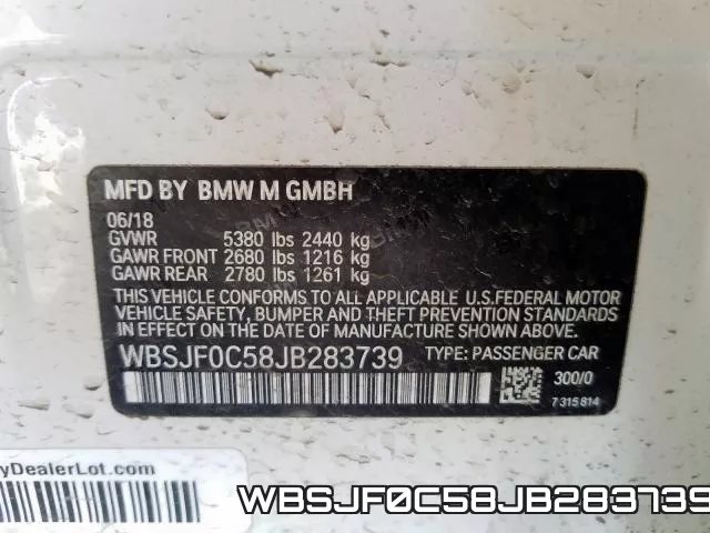 WBSJF0C58JB283739 фото 2