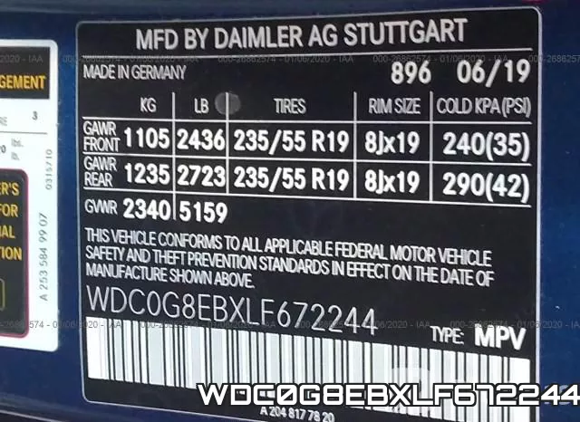 WDC0G8EBXLF672244 фото 10