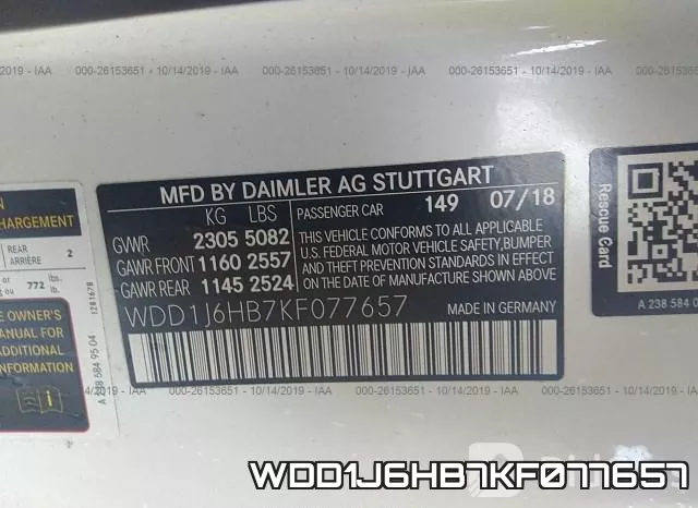 WDD1J6HB7KF077657 фото 10
