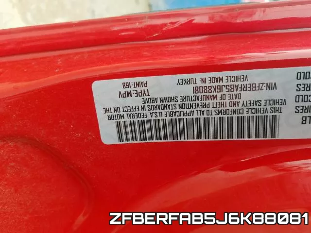 ZFBERFAB5J6K88081 фото 2
