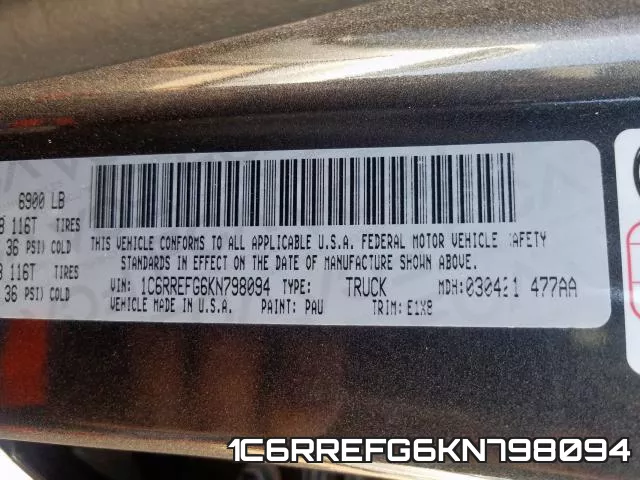 1C6RREFG6KN798094 фото 2