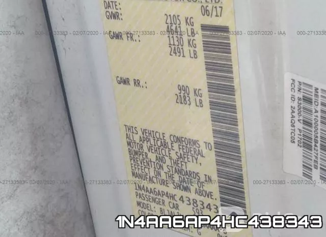 1N4AA6AP4HC438343 фото 10