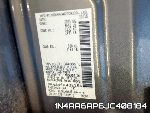 1N4AA6AP6JC408184 фото 2