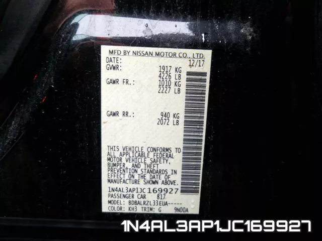 1N4AL3AP1JC169927 фото 2