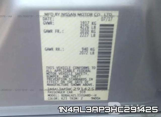 1N4AL3AP3HC291425 фото 10