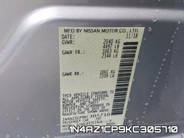 1N4AZ1CP9KC305710 фото 2