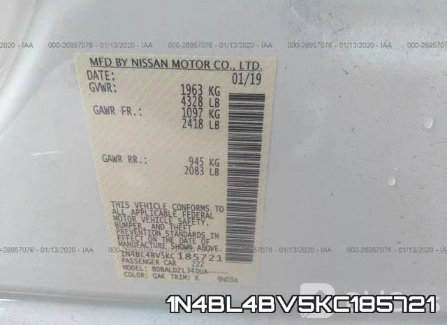 1N4BL4BV5KC185721 фото 10
