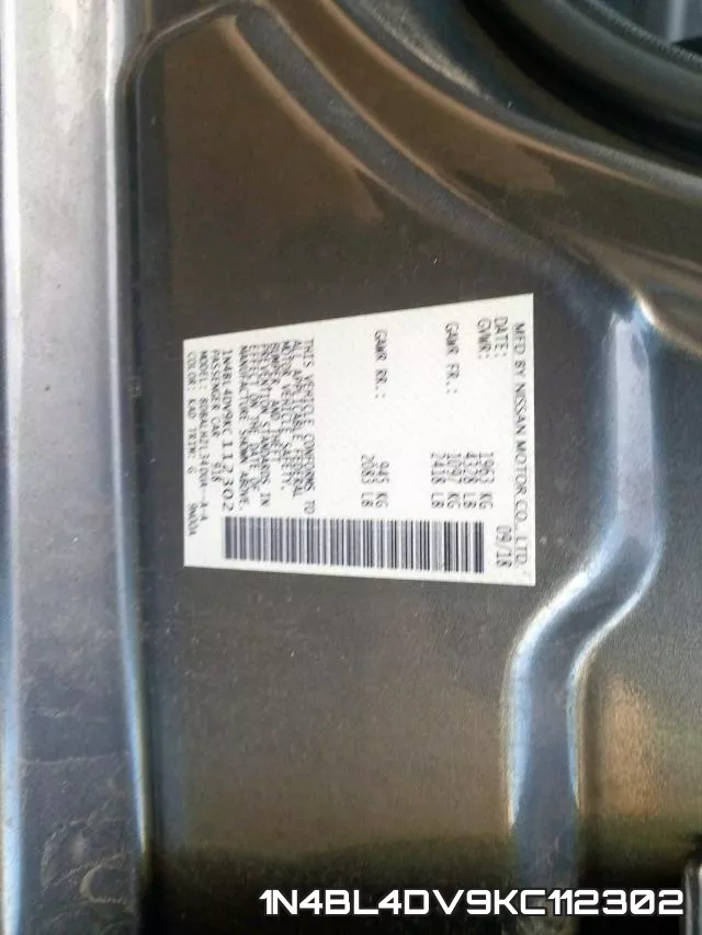 1N4BL4DV9KC112302 фото 2