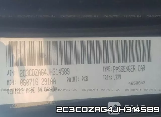 2C3CDZAG4JH314589 фото 10