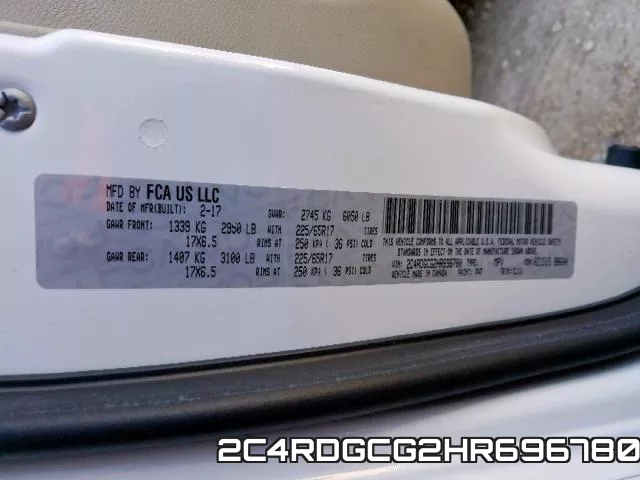 2C4RDGCG2HR696780 фото 2