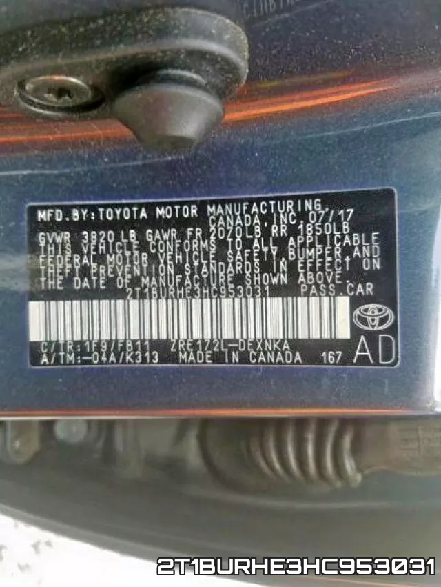 2T1BURHE3HC953031 фото 2