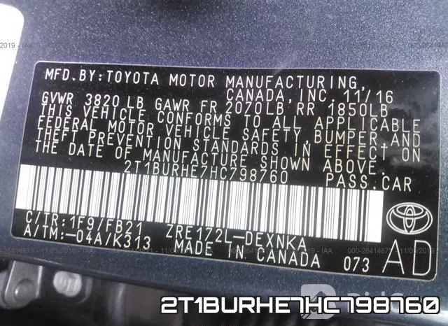2T1BURHE7HC798760 фото 10