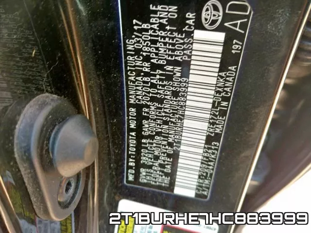 2T1BURHE7HC883999 фото 2