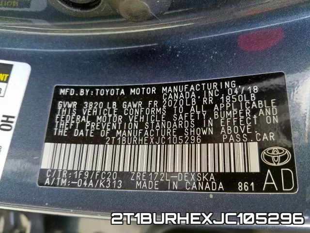 2T1BURHEXJC105296 фото 2