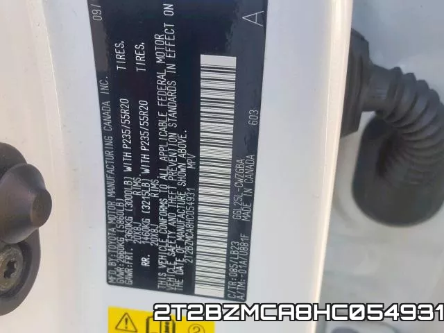 2T2BZMCA8HC054931 фото 2
