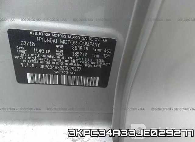 3KPC34A33JE029277 фото 10
