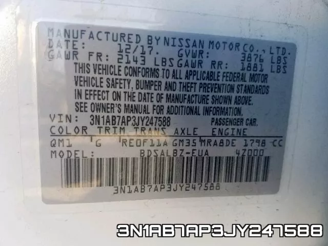 3N1AB7AP3JY247588 фото 2