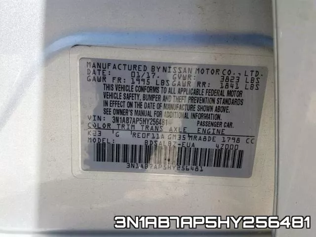 3N1AB7AP5HY256481 фото 2