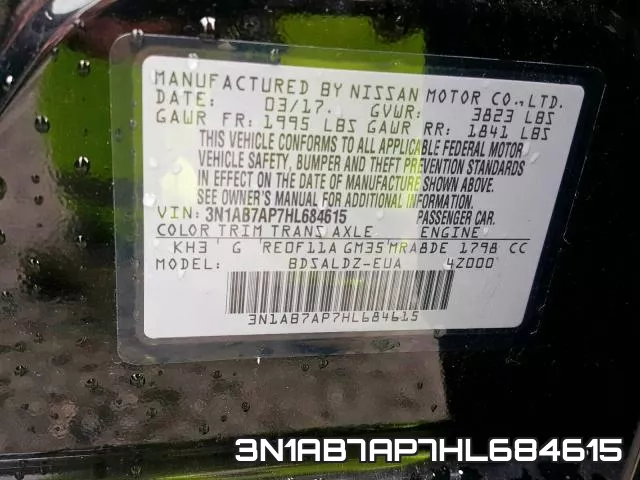 3N1AB7AP7HL684615 фото 2